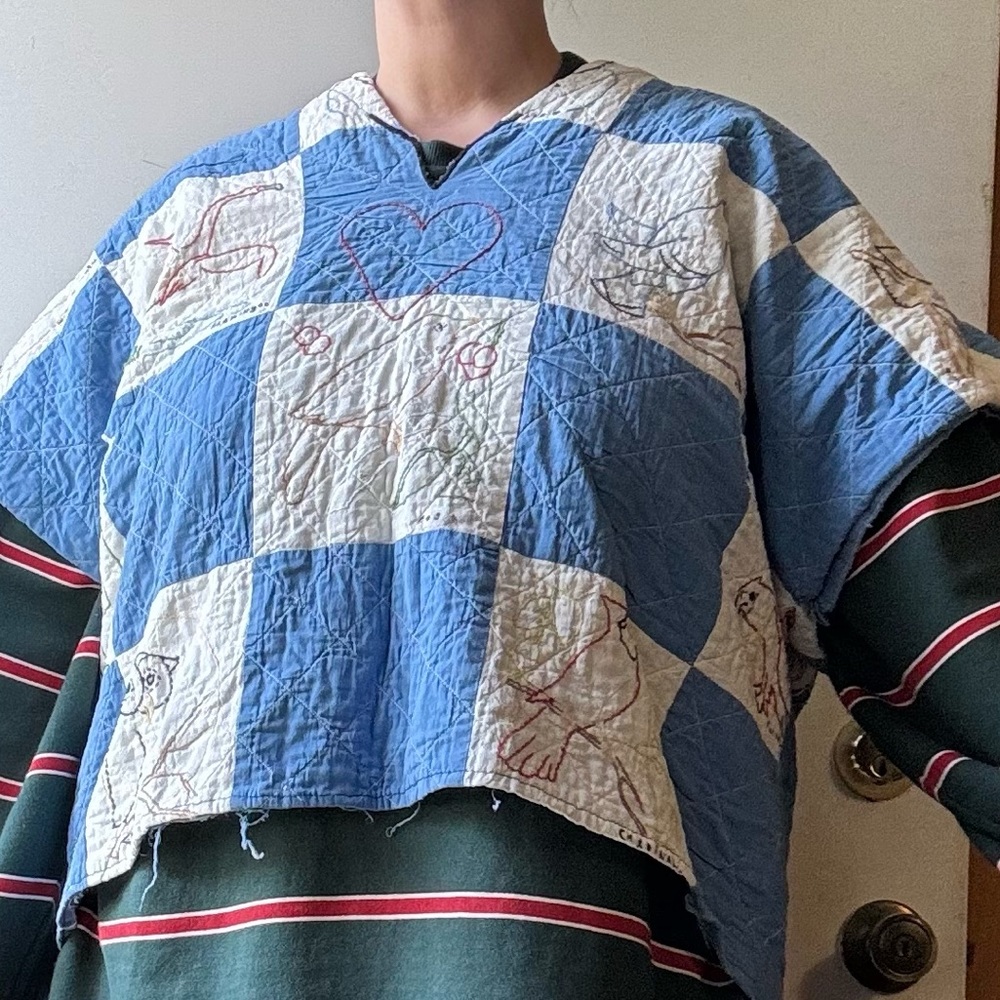 Bird shirt baby quilt